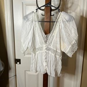 White lace shirt